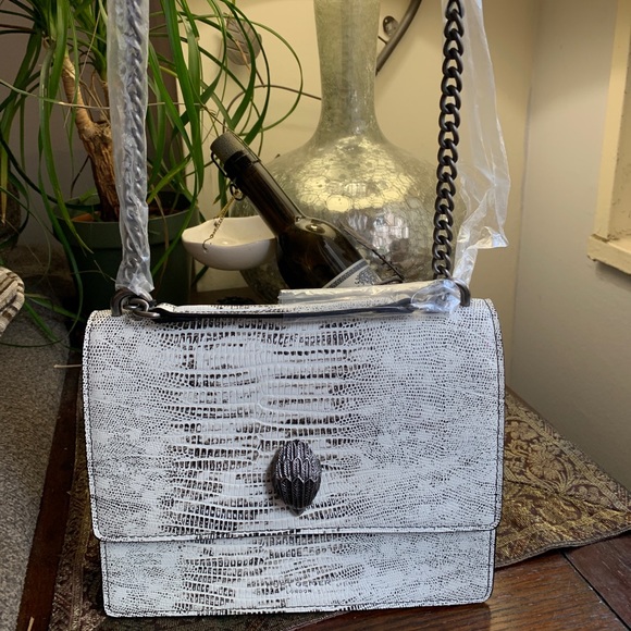 SOLD⛔️Authentic KURT GEIGER LONDON Lizard embossed leather medium flap Crosby - Picture 6 of 15